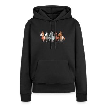Lustige Comic Pferde und Pferderassen - Frauen Premium Bio Hoodie - Schwarz - Vorne - Julia (174cm)