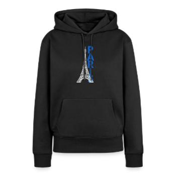 Paris Eiffelturm Frankreich Stadt der Lichter Elysees - Frauen Premium Bio Hoodie - Schwarz - Vorne - Julia (174cm)