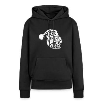 hiver - Sweat à capuche Premium bio Femme - noir - Devant - Julia (174cm)