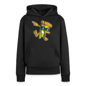 Pizza pizza maker manger pizza drôle de pizza - Sweat à capuche Premium bio Femme - noir - Devant - Julia (174cm)
