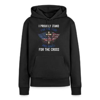 USA Veteran - Frauen Premium Bio Hoodie - Schwarz - Vorne - Julia (174cm)
