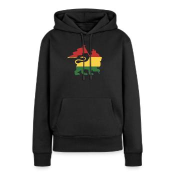 Rasta - Sweat à capuche Premium bio Femme - noir - Devant - Julia (174cm)