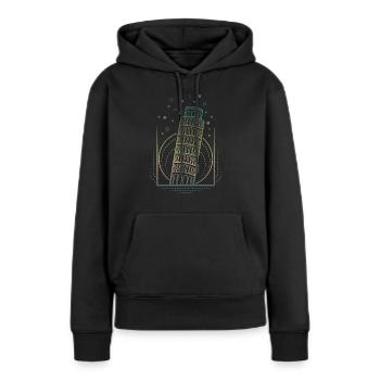 Pise - Sweat à capuche Premium bio Femme - noir - Devant - Julia (174cm)