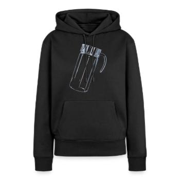 KorpoUniversum - Single Octopott - Sweat à capuche Premium bio Femme - noir - Devant - Julia (174cm)