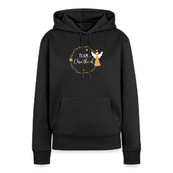Team Christkind Motiv für Familien Weihnachten - Frauen Premium Bio Hoodie - Schwarz - Vorne - Julia (174cm)