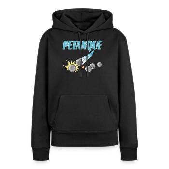Petanque für einen Petanque Spieler - Frauen Premium Bio Hoodie - Schwarz - Vorne - Julia (174cm)