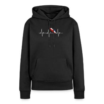 Yougoslavie Yougoslavie Drapeau des Balkans Coeur Cadeau - Sweat à capuche Premium bio Femme - noir - Devant - Julia (174cm)