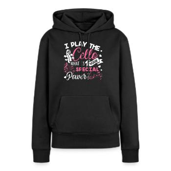 Violoncelle Je joue du violoncelle - Sweat à capuche Premium bio Femme - noir - Devant - Julia (174cm)