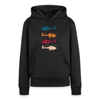 120 hélicoptères hélicoptères hélicoptères - Sweat à capuche Premium bio Femme - noir - Devant - Julia (174cm)