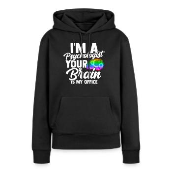 Psychologie Anthropologie cérébrale Thérapeute Freud - Sweat à capuche Premium bio Femme - noir - Devant - Julia (174cm)