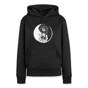 Dragon Eye Yin Yang Chine Harmony Taoism Zen Gift - Sweat à capuche Premium bio Femme - noir - Devant - Julia (174cm)