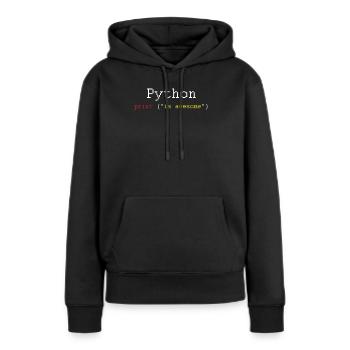 Cadeau de programmeur de codage de codeur de langage HTML Python - Sweat à capuche Premium bio Femme - noir - Devant - Julia (174cm)