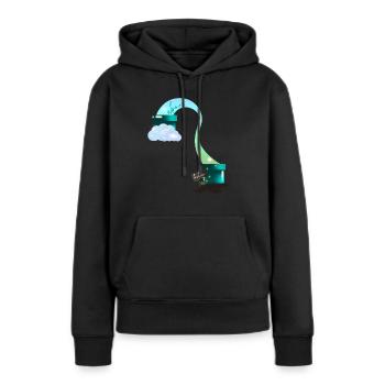 Contraste au-dessus et au-dessous du ciel - Sweat à capuche Premium bio Femme - noir - Devant - Julia (174cm)
