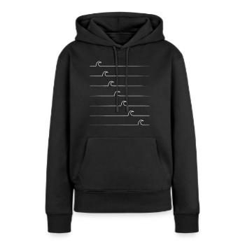 Vague Corona Vague Corona - Sweat à capuche Premium bio Femme - noir - Devant - Julia (174cm)