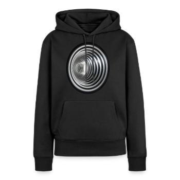Vortex 3D - Effet / Effekt 3D Strudel Swirl Vortex - Sweat à capuche Premium bio Femme - noir - Devant - Julia (174cm)