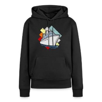 Kreuzfahrtschiff - Frauen Premium Bio Hoodie - Schwarz - Vorne - Julia (174cm)