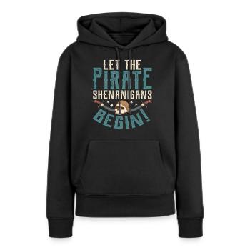Pirat tshirt Freibeuter Piratenbucht Säbel Skull - Frauen Premium Bio Hoodie - Schwarz - Vorne - Julia (174cm)