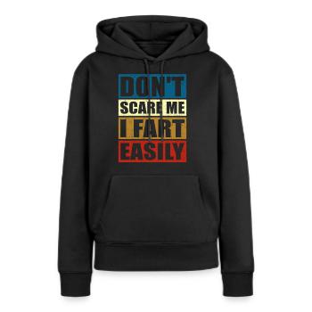Furz Humor | Pups Pupsen Furzen Geschenk Männer - Frauen Premium Bio Hoodie - Schwarz - Vorne - Julia (174cm)