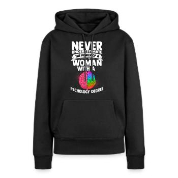 Psychologie femme anthropologie Freud thérapeute - Sweat à capuche Premium bio Femme - noir - Devant - Julia (174cm)