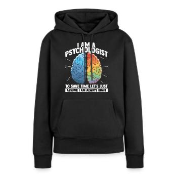 Psychologie Cerveau Psychobilly Freud Thérapeute - Sweat à capuche Premium bio Femme - noir - Devant - Julia (174cm)