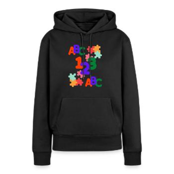 abc - Sweat à capuche Premium bio Femme - noir - Devant - Julia (174cm)