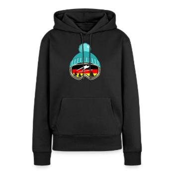 Skispringen Skiflug Deutschland lustiges Geschenk - Frauen Premium Bio Hoodie - Schwarz - Vorne - Julia (174cm)