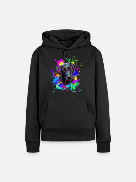 Cute Black Labrador Dog - Women’s Premium Organic Hoodie - black