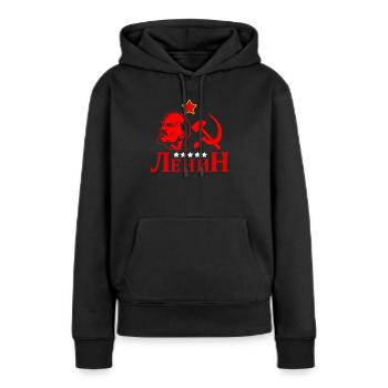 URSS Union soviétique Lénine Russie - Sweat à capuche Premium bio Femme - noir - Devant - Julia (174cm)