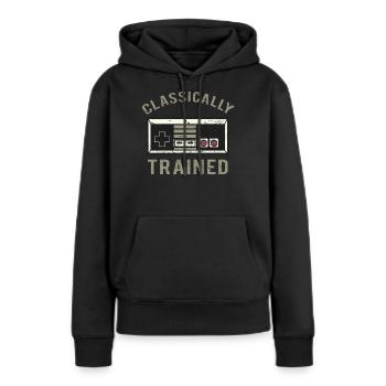 Joueur vidéo de retrogaming de formation classique - Sweat à capuche Premium bio Femme - noir - Devant - Julia (174cm)