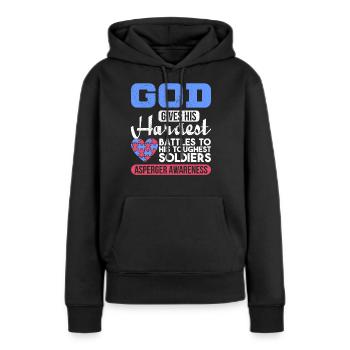 Cadeau d'autisme d'Asperger autiste - Sweat à capuche Premium bio Femme - noir - Devant - Julia (174cm)