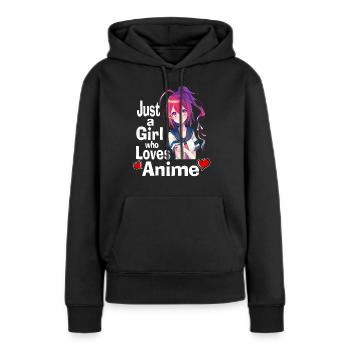 Chemise Manga Anime Teenage Girl - Juste une fille - Sweat à capuche Premium bio Femme - noir - Devant - Julia (174cm)