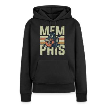 Musique de Memphis, la musique de Memphis aime le blues - Sweat à capuche Premium bio Femme - noir - Devant - Julia (174cm)