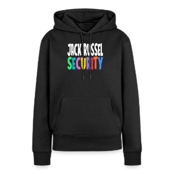 Jack Russel Sicherheit Diensthund Spruch Geschenk - Frauen Premium Bio Hoodie - Schwarz - Vorne - Julia (174cm)