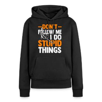 bungee jumping - Frauen Premium Bio Hoodie - Schwarz - Vorne - Julia (174cm)