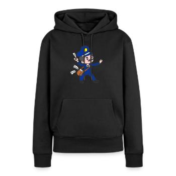 Facteur Facteur Facteur - Sweat à capuche Premium bio Femme - noir - Devant - Julia (174cm)