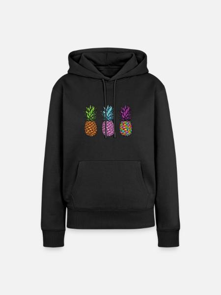 Pineapple - Frauen Premium Bio Hoodie - Schwarz
