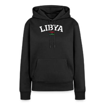 Libyen - Frauen Premium Bio Hoodie - Schwarz - Vorne - Julia (174cm)