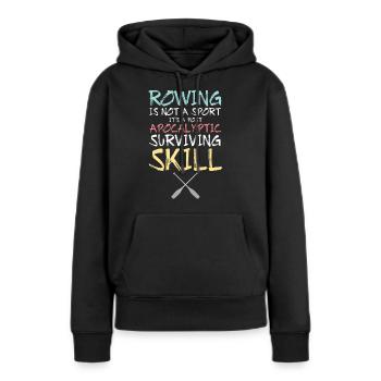 ramer rameur rameur rame à la rame sports nautiques - Sweat à capuche Premium bio Femme - noir - Devant - Julia (174cm)
