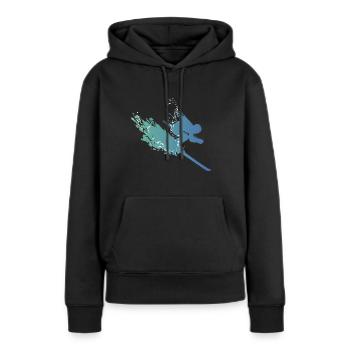 skifahren wintersport ski skiurlaub skifahrer wint - Frauen Premium Bio Hoodie - Schwarz - Vorne - Julia (174cm)