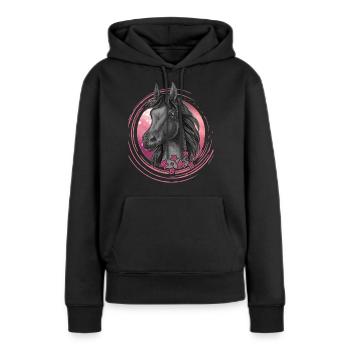Pferd Sterne funkeln - Frauen Premium Bio Hoodie - Schwarz - Vorne - Julia (174cm)