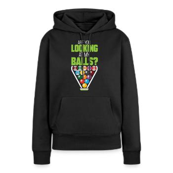 billard billard billard idée cadeau boule de billard que - Sweat à capuche Premium bio Femme - noir - Devant - Julia (174cm)