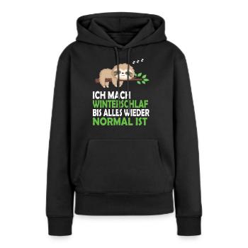 Faultier Nachthemd Schlafshirt Pyjama Schlafanzug - Frauen Premium Bio Hoodie - Schwarz - Vorne - Julia (174cm)