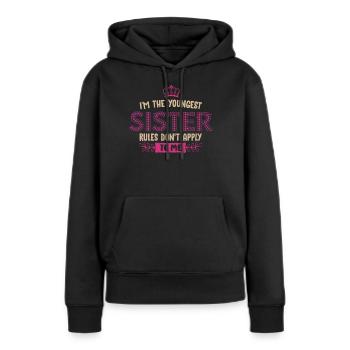 Frères et sœurs, frères et sœurs, sœurs, aîné - Sweat à capuche Premium bio Femme - noir - Devant - Julia (174cm)