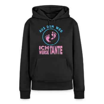 Aus dem Weg ich werde Tante Ankündigung - Frauen Premium Bio Hoodie - Schwarz - Vorne - Julia (174cm)