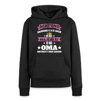 Oma Großmutter Beste Oma - Frauen Premium Bio Hoodie - Schwarz - Vorne - Julia (174cm)