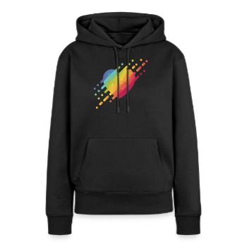 LGBT - Sweat à capuche Premium bio Femme - noir - Devant - Julia (174cm)