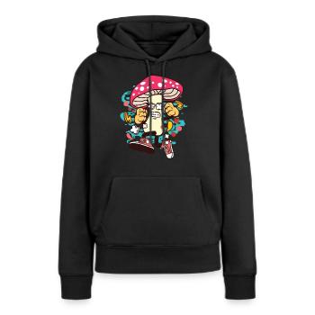 Pilz - Frauen Premium Bio Hoodie - Schwarz - Vorne - Julia (174cm)