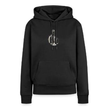 Doigt du milieu Doigt du milieu Doigt puant Fuck You - Sweat à capuche Premium bio Femme - noir - Devant - Julia (174cm)