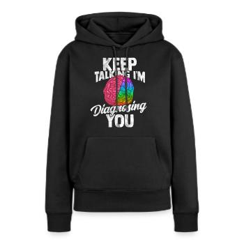 Psychologie Docteur Anthropologie Freud Thérapeute - Sweat à capuche Premium bio Femme - noir - Devant - Julia (174cm)