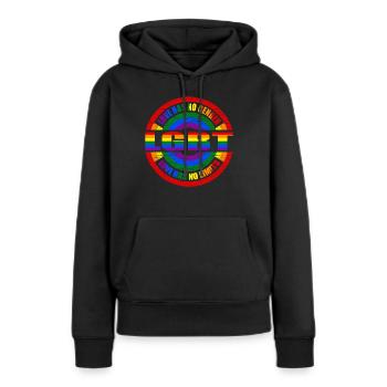 LGBT - Sweat à capuche Premium bio Femme - noir - Devant - Julia (174cm)